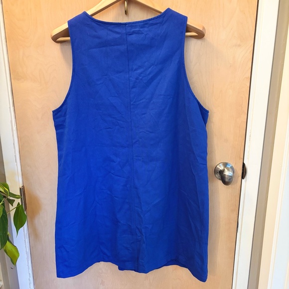 MISSLOOK Royal Blue Buttoned Jumper Dress Size XXXL Cotton Teacher Smock Artsy - Picture 6 of 8